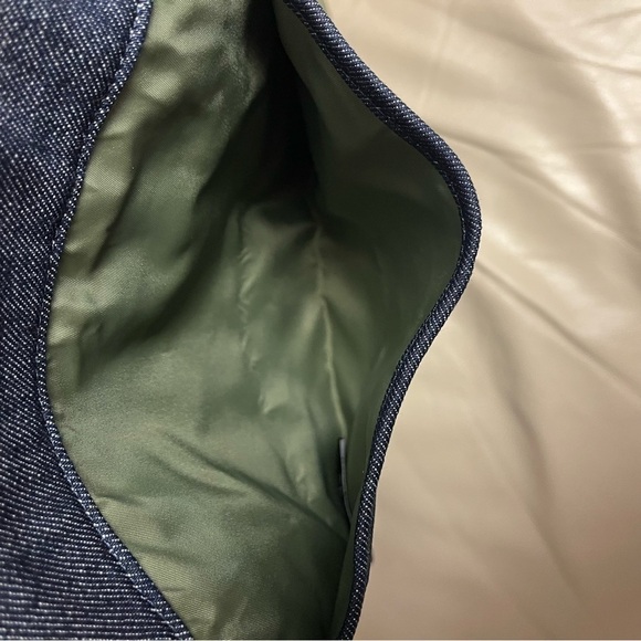 SACAI x APC Large Denim Tote Bag Reversible Green Nylon Bomber Jacket Style - Picture 11 of 16